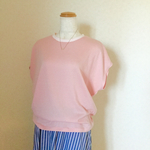 柔らかニットのフレンチＴシャツ＊サーモンピンク＊送料込