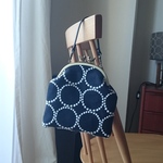 小鳥の口金 タンバリン navy ハンドバッグ ☆ ミナペルホネン