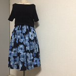 《kai's》USA輸入生地やっぱり綺麗な大輪の花柄ギャザースカート