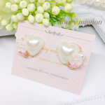 パールハート♡一粒ビジューピアス/イヤリング