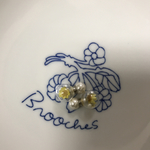 【送料込】パール×ガラスドームマグネットピアス