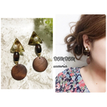 2way△べっ甲 × ウッド ピアス