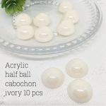 SALE♡アクリル半球カボション⭐️アイボリー 10pcs