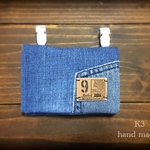 移動ポーチ デニム55 移動ポケット 革タグ