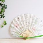 【OUTLET】Flower扇子*リバティIrmaパステルオレンジ×リーフ