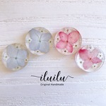 あじさいと勿忘草のピアス【ピアス・イヤリング】/プチプラ/レジン/ノンホールピアス/かわいい/レジン/人気/浴衣/春/夏/押し花/花/フラワー