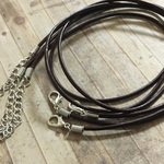 3本セット18インチ レザーネックレス2mm BR