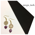 マーブルハート💜ピアス