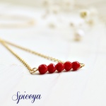 Premium＊海の宝石コーラル＊14K Gold Filled＊赤珊瑚（染）ネックレス