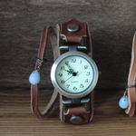 【送料無料】本革 ブレス風腕時計  S＊ブラウン＊ 