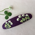 ご注文品 刺繍バレッタM 野原いっぱい
