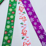  (3m) クリスマス リボン/材料/布/紐/ラッピング/パーツ/ヘアアクセサリー/バレッタ/ゴム