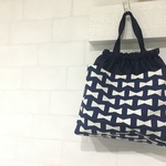 【サイズ大】バッグインバッグ *リボン(ネイビー)   おむつポーチ