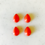 Vintage Coral Pink Teardrop Cabochons 《7098》