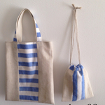 涼しげリネンのミニトート&巾着