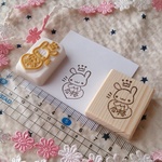 140  うさぎ ハートをぎゅっ 感謝 消しゴムはんこ
