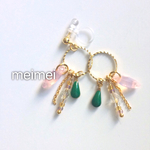 【再販】mixフリンジ風ピアス*イヤリング*ノンホールピアス*