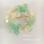 ＊*紫陽花のリングブローチ＊*ミントフロート