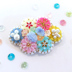 カラフルもくもく ヘアピン(2)刺繍*パッチンピン*お揃い*ベビー*キッズ