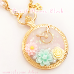 【Ｂ品】パステル花時計【バッグチャーム】