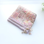 LIBERTY&帆布ラミネート  Forget me nots　フォーゲットミーノッツ　11P　ビニコのＷファスナー・内ポケット・マチ付ポーチ【wnpm12-01】◆カードポーチ・お財布・小物入れに♪