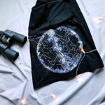 手描き　夏の星空イルミネーションTシャツ　men's