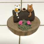 紫陽花と猫