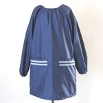 　撥水タイプスモック　巾着付　　紺×小花ライン　90〜140
