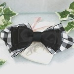 【送料込み】palmier❇black checkリボンバレッタ         