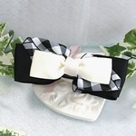 【送料込み】Opera❇black＆white check バナナクリップ        