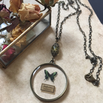 【柳緑の蝶】標本ネックレス