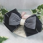 【送料込み】palmier❇navy  stripeリボンバナナクリップ      