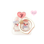 イニシャル入り♡ハートバニー スマホリング