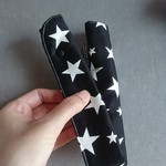 soramame78様専用☆ロング水筒肩ひもカバー／リバーシブル【スター／チェック】ブラック 