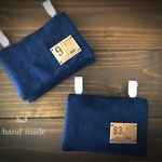 移動ポーチ  58・59 金具付き デニム  革タグ  移動ポケット