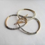 monotone×gold bracelet 14Kgf 
