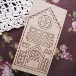 響工房オリジナルスタンプ*3×6ｃｍ角*おうちＭ-3【ぬりえスタンプ】