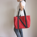毎日持ちたくなる多機能 Nutsトートバッグ（M）Cherry 帆布