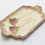 タッセルピアス・イヤリング　shell/pink 再販