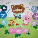 壁面飾り♪夏 あさがおの水やり♪ 夏休み♪