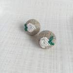 刺繍ピアス✳︎バラ③