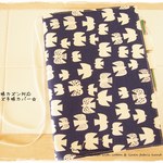 ほぼ日手帳カバー　カズンサイズ　A5手帳カバー　ネイビーｘ小鳥