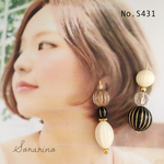 No.S431 アシメ✩︎⡱モノトーン アンティークピアス