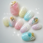 New！マーメイドパステルラグーン  ／天然石／パール／ビジュー／貝殻／人魚の鱗／ドロップ／マリン／海／カラフル／夏   