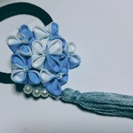 つまみ紫陽花の髪飾り