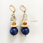 クリアビーズ×アクリルビーズ大ぶりピアス/イヤリング