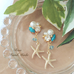 限定【29】夏 ヒトデ ターコイズ モチーフ♡ピアス*イヤリング 