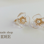 再×7＊クリアフラワーイヤリング/ピアス