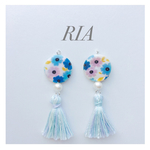 ♢花柄パステルタッセルピアス/イヤリング♢