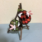 ちりめん細工・蓮の花托のオブジェ